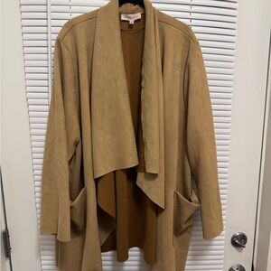 Philosophy Tan Draped Cape Jacket